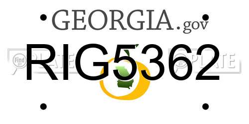 RIG5362 Georgia License Plate