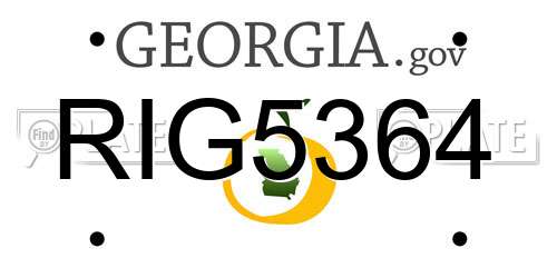 RIG5364 Georgia License Plate