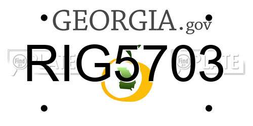 RIG5703 Georgia License Plate