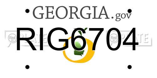 RIG6704 Georgia License Plate
