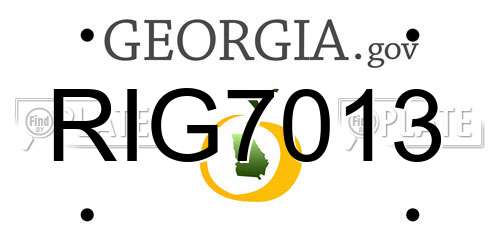 RIG7013 Georgia License Plate
