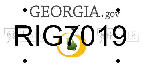 RIG7019 Georgia License Plate