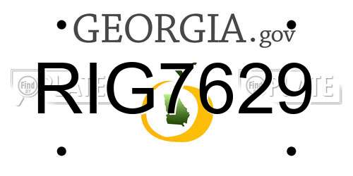 RIG7629 Georgia License Plate