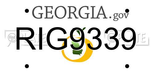 RIG9339 Georgia License Plate