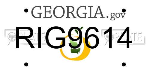 RIG9614 Georgia License Plate