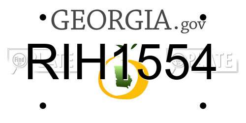 RIH1554 Georgia License Plate