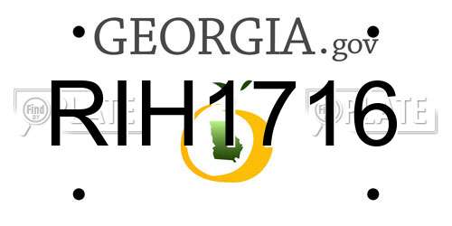 RIH1716 Georgia License Plate