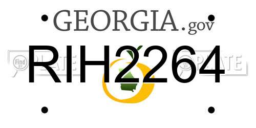 RIH2264 Georgia License Plate
