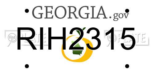 RIH2315 Georgia License Plate