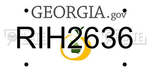 RIH2636 Georgia License Plate