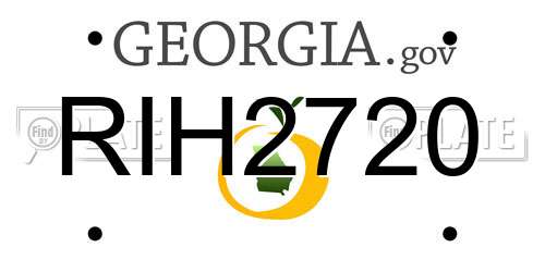 RIH2720 Georgia License Plate