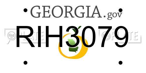 RIH3079 Georgia License Plate