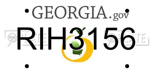 RIH3156 Georgia License Plate