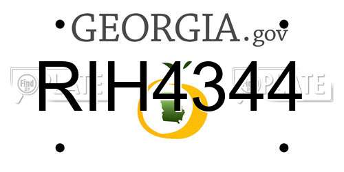 RIH4344 Georgia License Plate