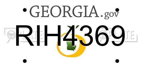 RIH4369 Georgia License Plate