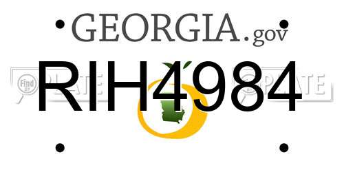 RIH4984 Georgia License Plate