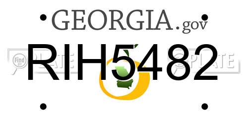 RIH5482 Georgia License Plate
