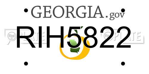 RIH5822 Georgia License Plate