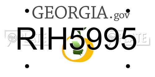 RIH5995 Georgia License Plate