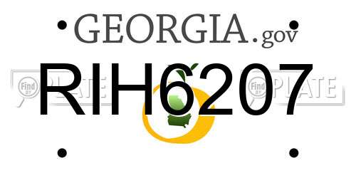RIH6207 Georgia License Plate