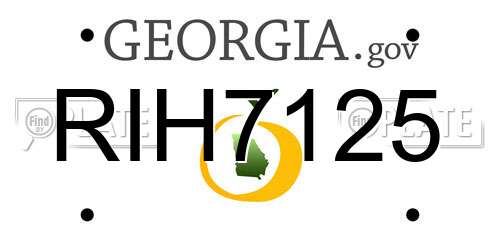 RIH7125 Georgia License Plate