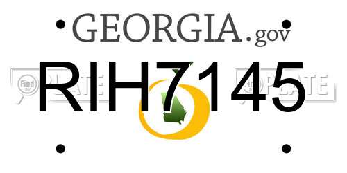 RIH7145 Georgia License Plate