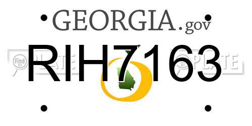 RIH7163 Georgia License Plate
