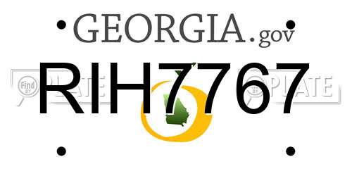 RIH7767 Georgia License Plate