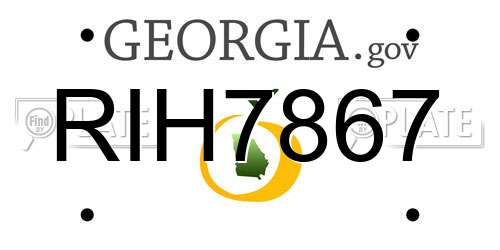 RIH7867 Georgia License Plate