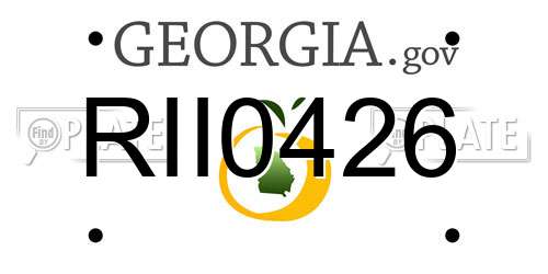 RII0426 Georgia License Plate