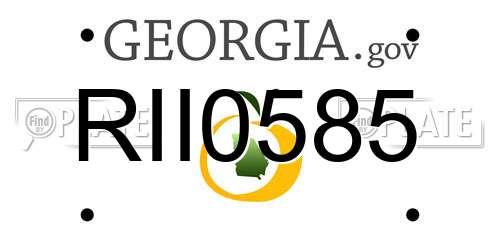 RII0585 Georgia License Plate
