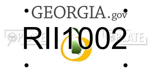 RII1002 Georgia License Plate
