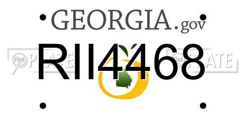 RII4468 Georgia License Plate
