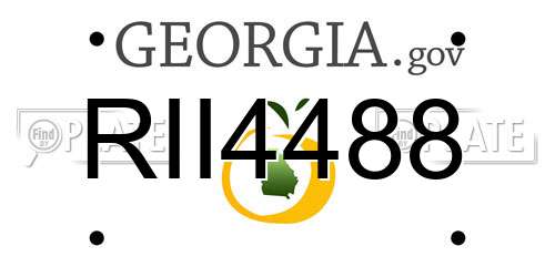 RII4488 Georgia License Plate
