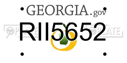 RII5652 Georgia License Plate