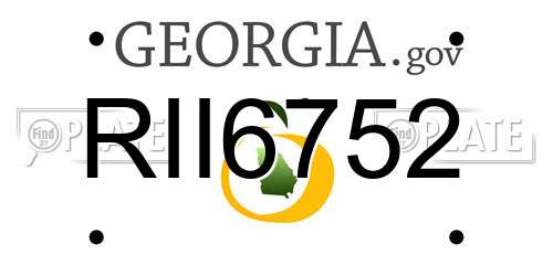 RII6752 Georgia License Plate