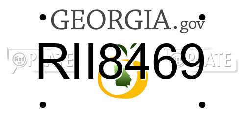 RII8469 Georgia License Plate
