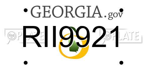 RII9921 Georgia License Plate