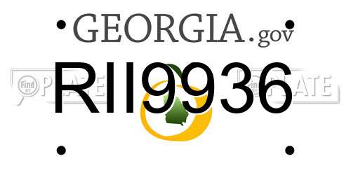 RII9936 Georgia License Plate