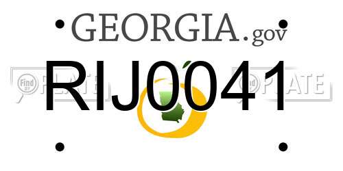 RIJ0041 Georgia License Plate