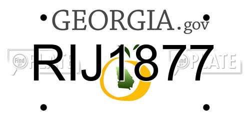 RIJ1877 Georgia License Plate