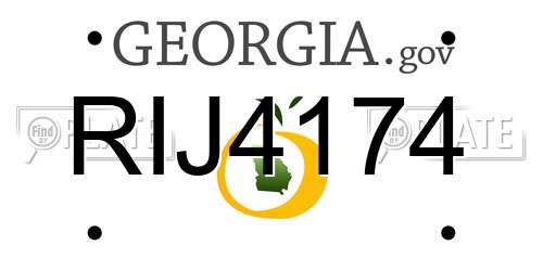 RIJ4174 Georgia License Plate