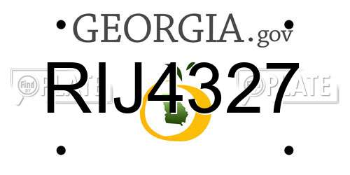 RIJ4327 Georgia License Plate
