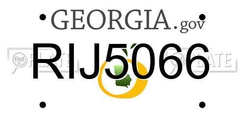 RIJ5066 Georgia License Plate