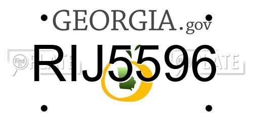 RIJ5596 Georgia License Plate