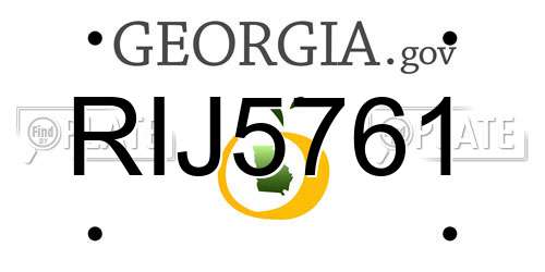 RIJ5761 Georgia License Plate