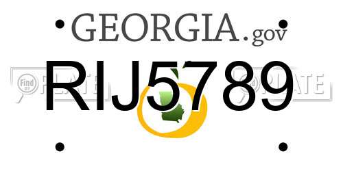 RIJ5789 Georgia License Plate