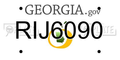 RIJ6090 Georgia License Plate