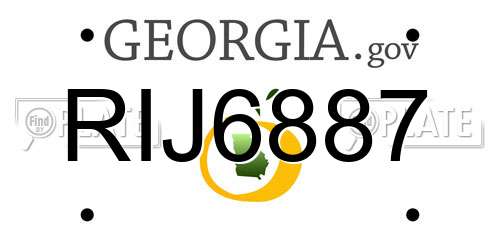 RIJ6887 Georgia License Plate
