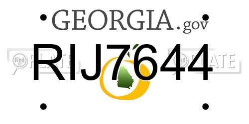 RIJ7644 Georgia License Plate